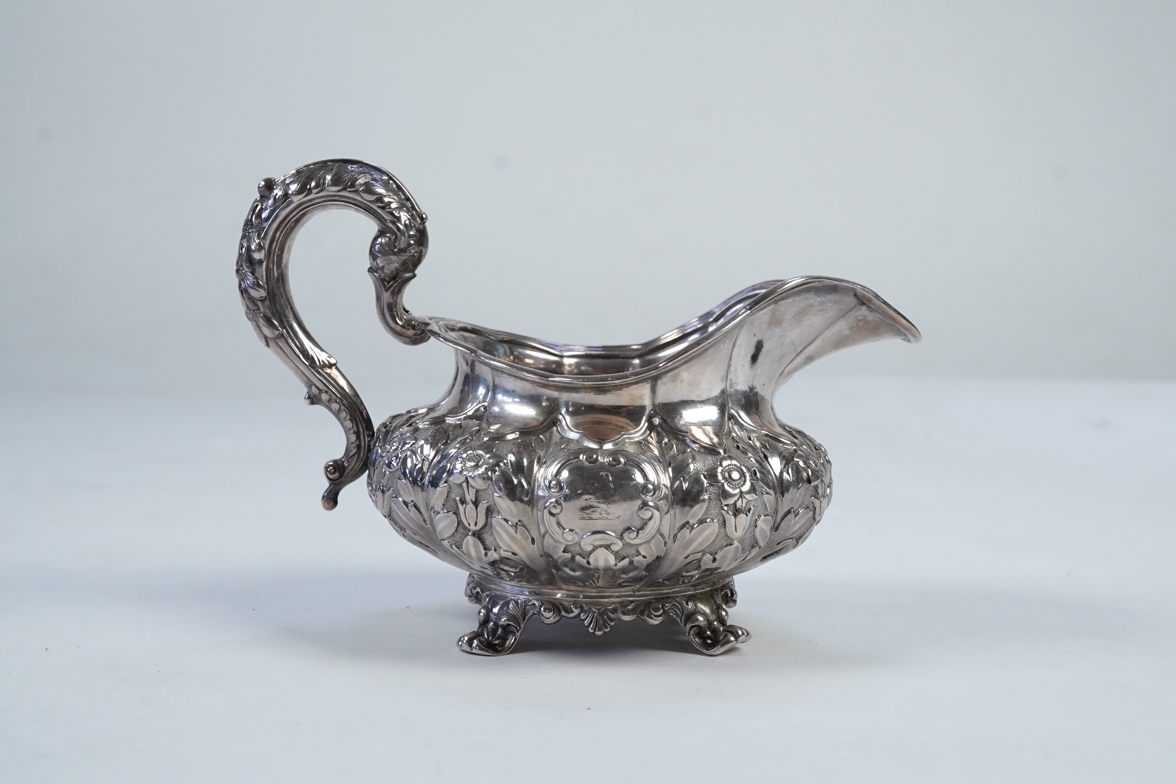 A William IV Irish silver cream jug, by James Le Bas